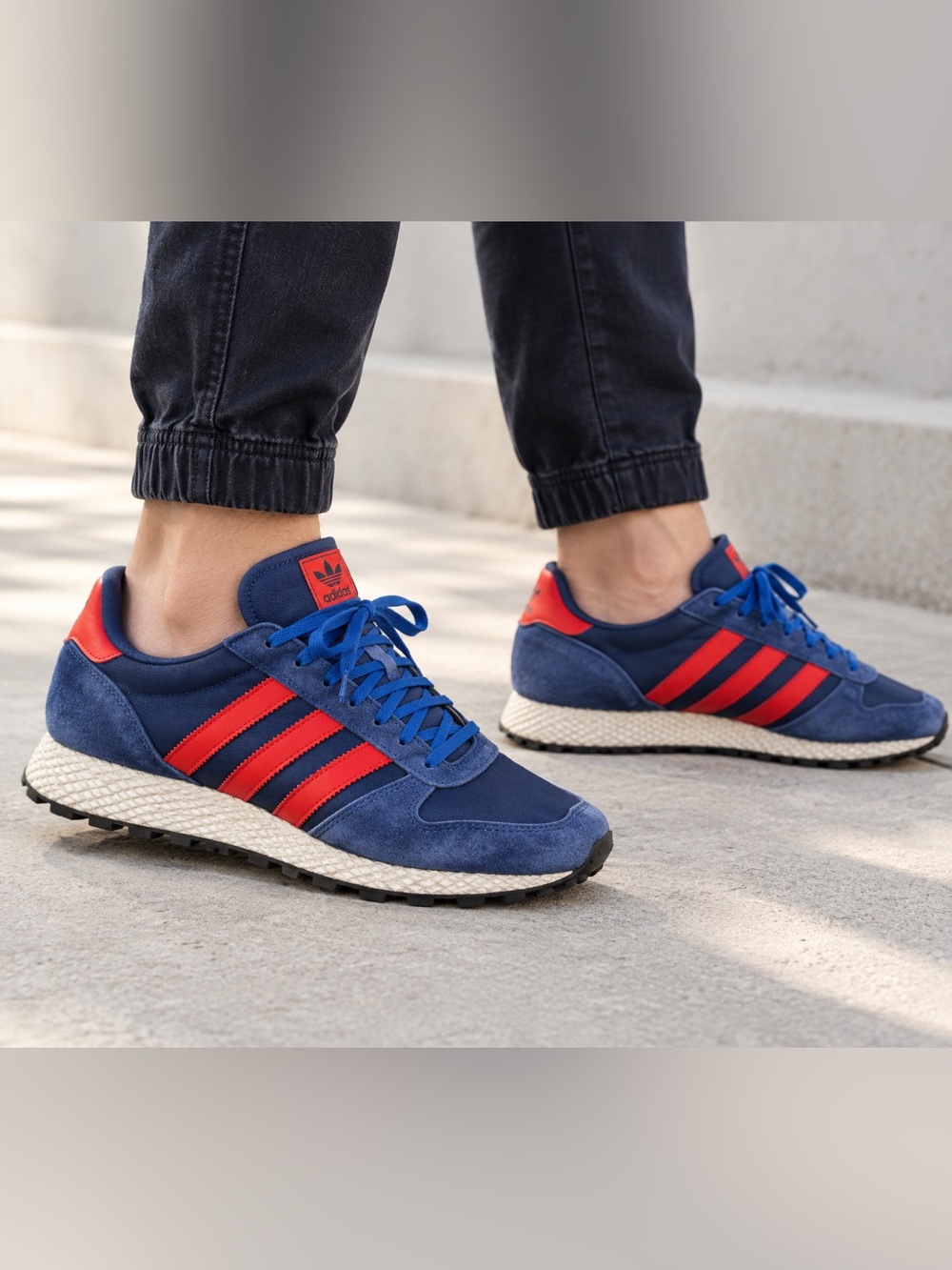 adidas Forest Grove Blue Red Men’s Sneakers Size 9 B38002
